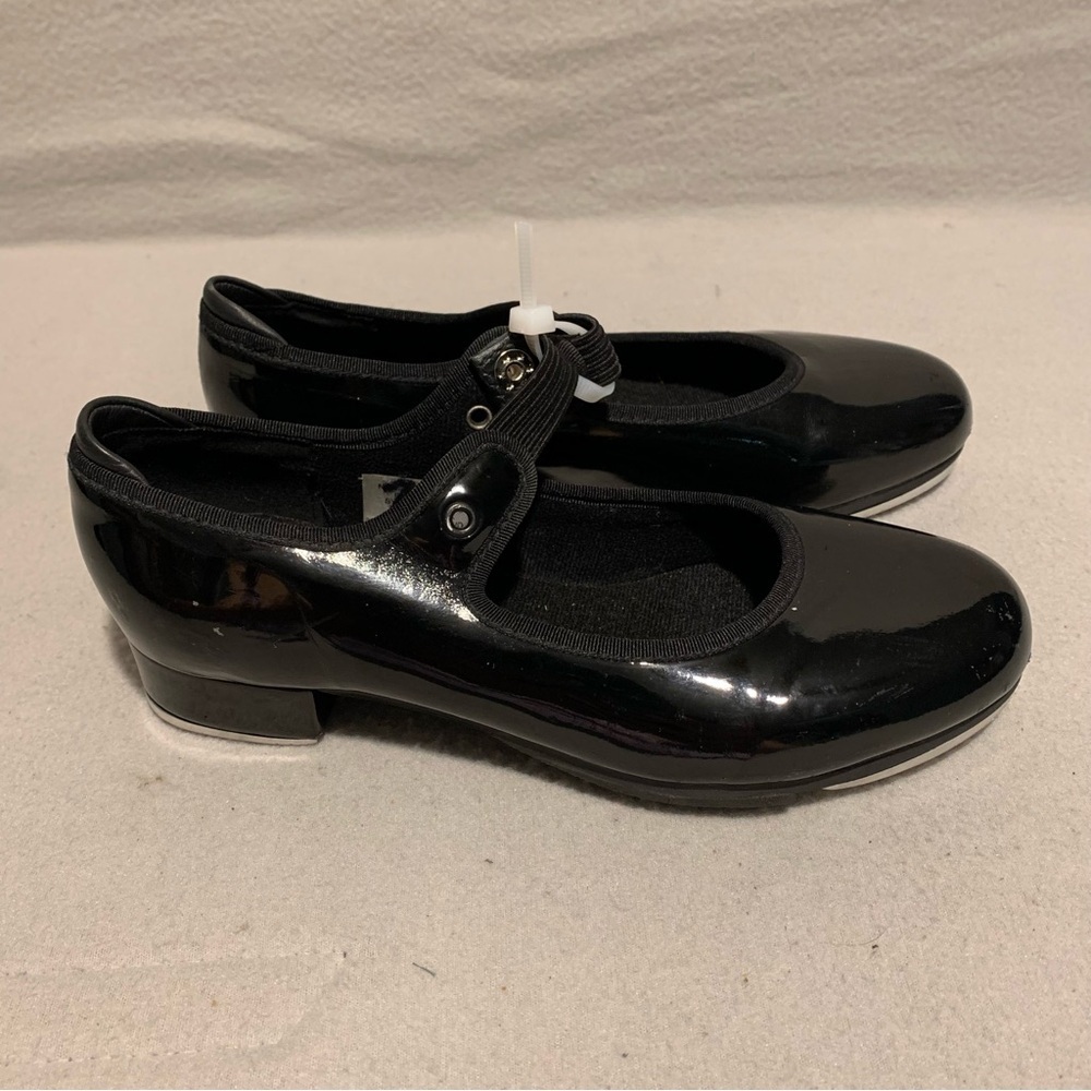 Bloch Techno Tap Shoes Girls Size 1 Black Shiny Heels